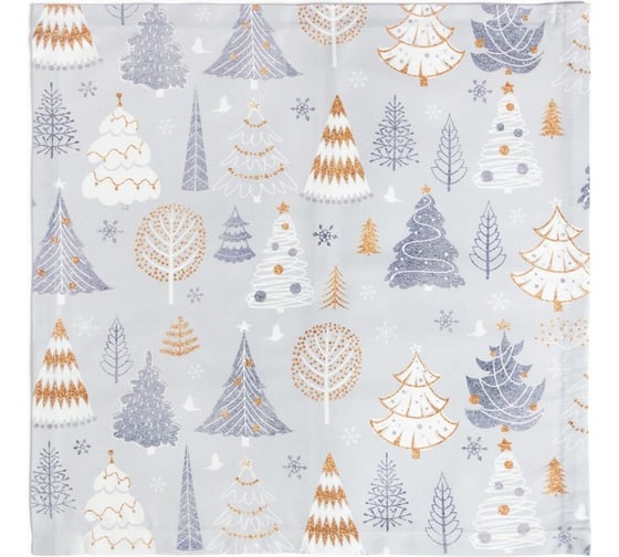 Набор салфеток с декоративными кольцами Этель "Let it snow" 40x40 см - 2 шт, 100% хлопок, саржа 190гр/м2 7091214