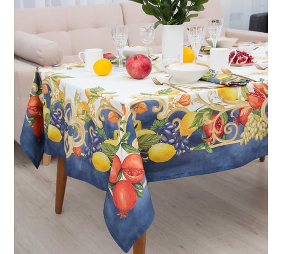 Набор столовый Этель Southern fruits скатерть 149x182 +/-2см с ГМВО, салф. 40x40 см - 8 шт 7587286