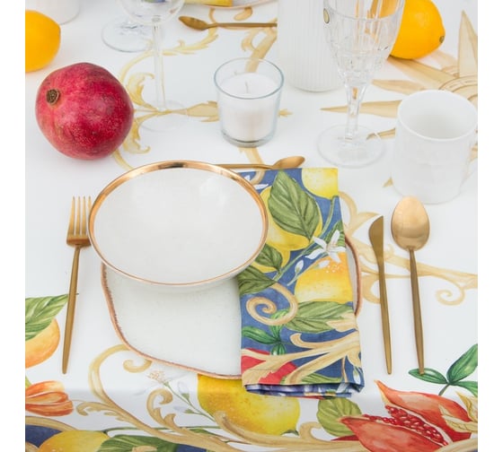 Набор столовый Этель Southern fruits скатерть 149x182 +/-2см с ГМВО, салф. 40x40 см - 8 шт 7587286