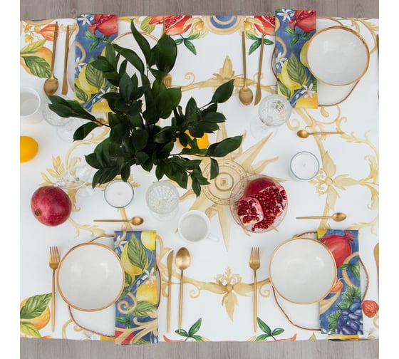 Набор столовый Этель Southern fruits скатерть 149x182 +/-2см с ГМВО, салф. 40x40 см - 8 шт 7587286