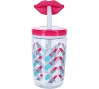 Детский стакан с трубочкой Contigo Funny Straw 0.47 л, розовый contigo0522