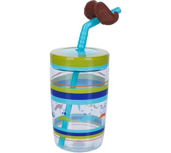 Детский стакан с трубочкой Contigo Funny Straw 0.47 л, голубой contigo0521