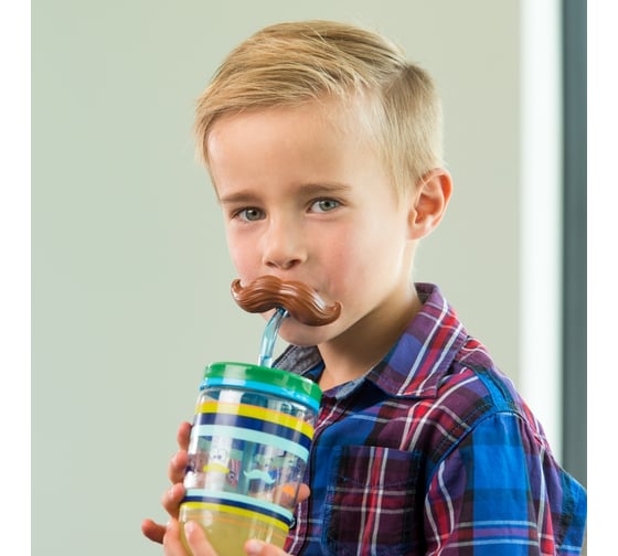 Детский стакан с трубочкой Contigo Funny Straw 0.47 л, голубой contigo0521