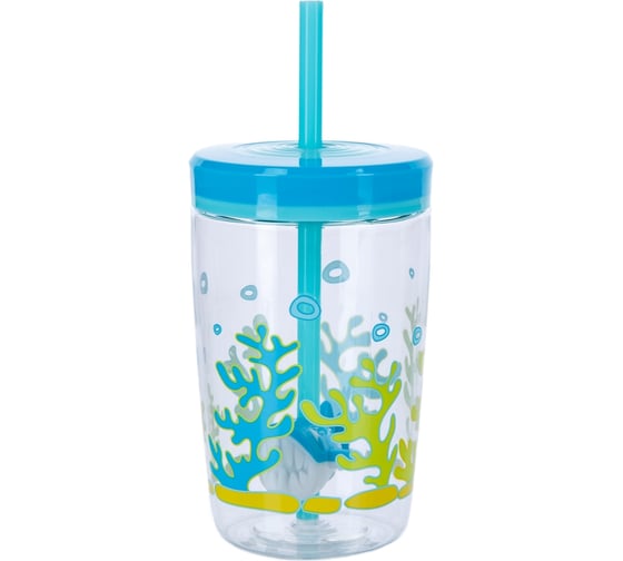 Детский стакан с трубочкой Contigo Floating Straw Tumbler 0.47 л, голубой contigo0772