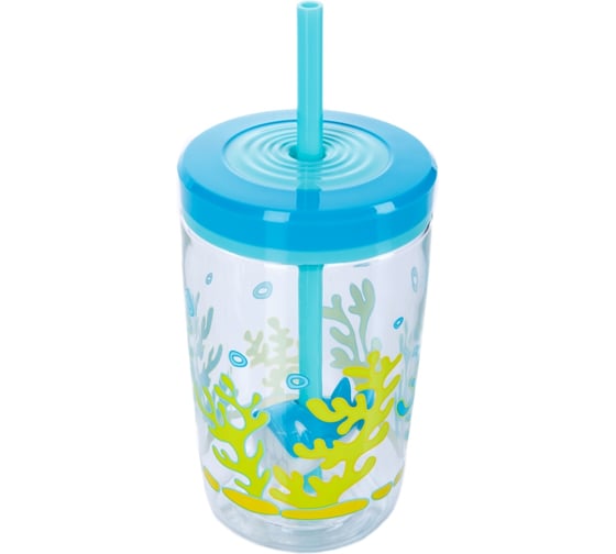 Детский стакан с трубочкой Contigo Floating Straw Tumbler 0.47 л, голубой contigo0772