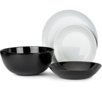 Набор столовый LUMINARC ДИВАЛИ БЛЭК ЭНД ГРАНИТ 19 предметов P4358