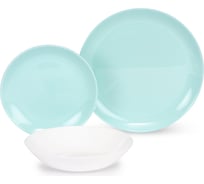 Набор столовый LUMINARC ДИВАЛИ Тюркуаз-белый, 18 предметов P5912
