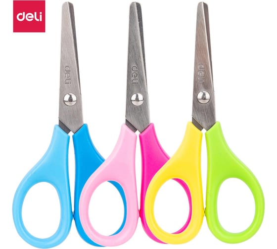 Ножницы детские Deli ED60100 Neon 115 мм, сталь, ассорти 1791570