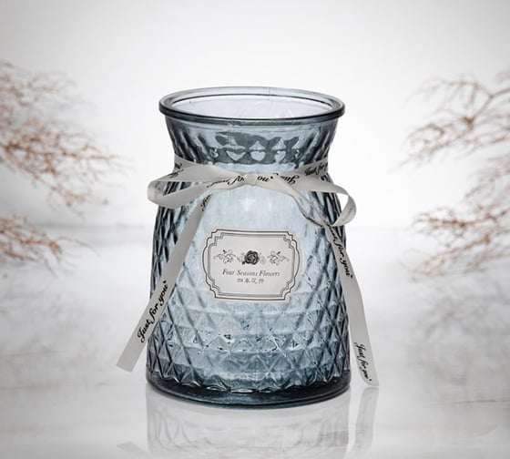 Ваза Mallony Romantica из цветного стекла с рельефным корпусом, размер: 16x11,5 см 107974