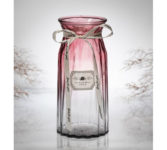 Ваза Mallony Romantica из цветного стекла с рельефным корпусом, размер: 24x10,8 см, с градиентом 107837