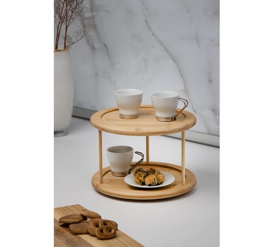 Подставка для кухни Mallony вращающаяся, круглая, BAMBU (бамбук) 108078