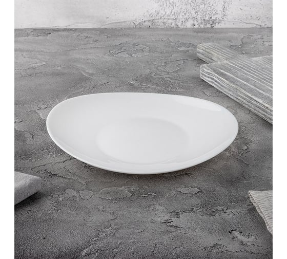 Тарелка десертная из опалового стекла Mallony Al Dente, размер: 21,5x18,5x2,5 см 107285