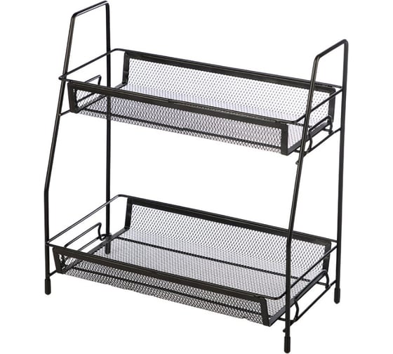 Этажерка настольная двухуровневая Mallony L’ordine Nero, 31,5x17x33 см 107588