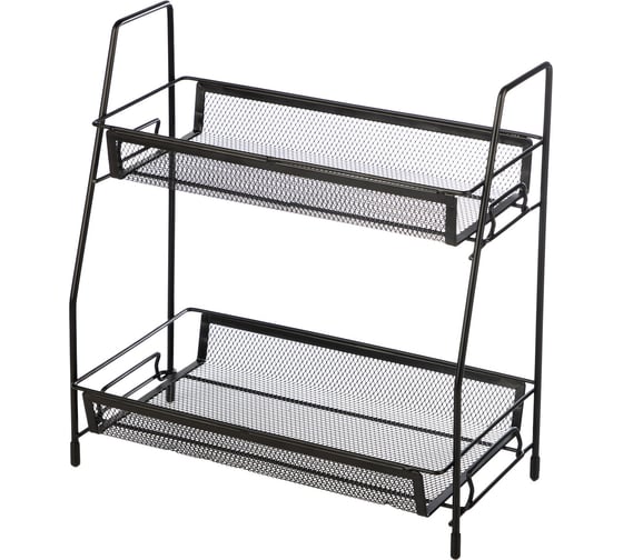Этажерка настольная двухуровневая Mallony L’ordine Nero, 31,5x17x33 см 107588