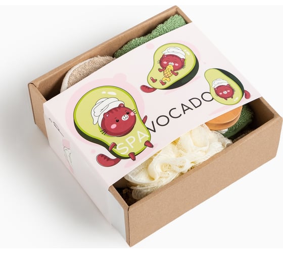 Набор подарочный Этель "Avocado" полотенце 30x60 см, аксессуары, 5 предметов 10420415