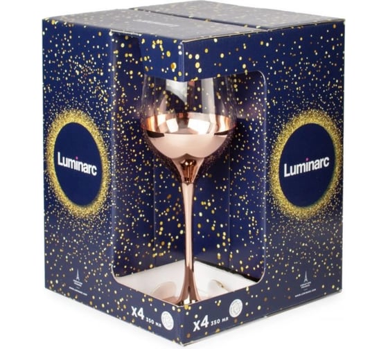 Набор бокалов для вина LUMINARC СЕЛЕСТ электрическая медь, 4 шт., 350 мл O0081