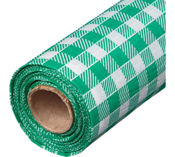 Скатерть одноразовая Luscan 120x200 см, 6 шт/рулон, зеленая клетка 2008412