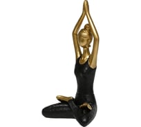 Статуэтка Вещицы Йога Лотос, Д135 Ш90 В245, золотой, черный Tin-12