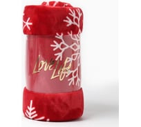 Плед LoveLife Снежинки 180х200 см, велсофт, 100% п/э, 280 гр/м 7149333