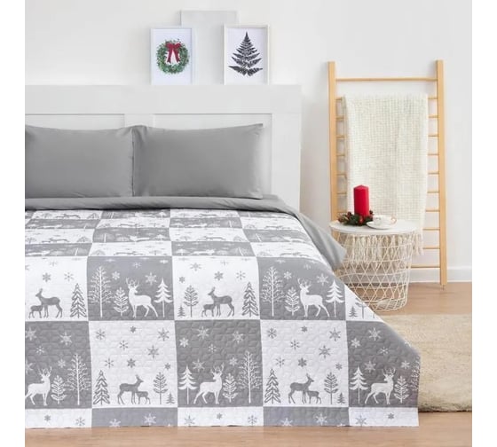 Покрывало LoveLife 1,5 спальный, New year forest, 150х210±5 см, микрофайбер, 100% п/э 6778942