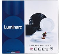 Набор столовый LUMINARC ТРИАНОН черно-белый 19пр G8733