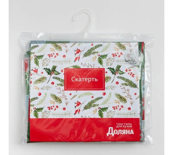 Скатерть Доляна Новогодняя мозаика 145х180 +/- 2 см, 100% п/э 7043415 1