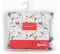 Скатерть Доляна Рождественский букет 145х300 см, 100% п/э 9580639