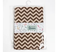 Скатерть Доляна 145x145 см, Зигзаг цвет коричневый, 100% пэ, рогожка 200 гр/м 7532520