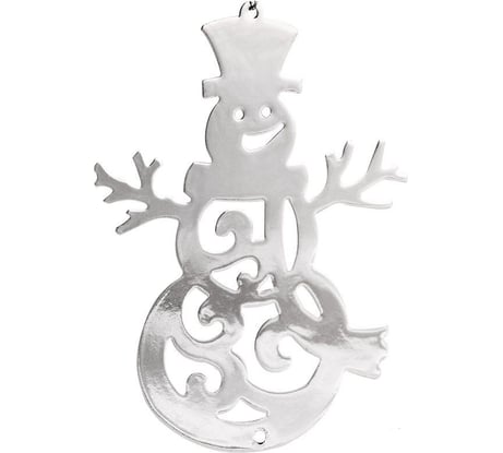 Металлическая подвеска Волшебная страна Новогодний снеговик 99х12 см серебро 100960
