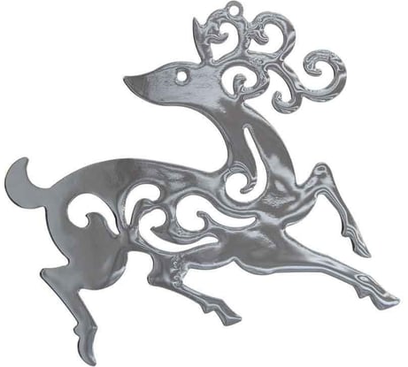 Металлическая подвеска Волшебная страна Олень 11,4х10,2 см серебро 100955