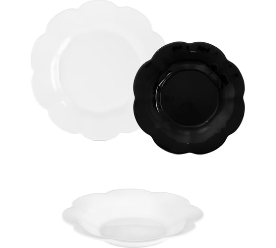 Набор столовый LUMINARC FLORE OPAL-BLACK 18 предметов V0400 1