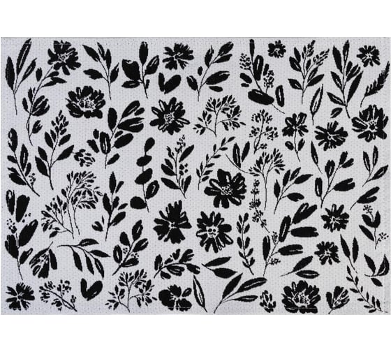 Салфетка Этель Flowers black 30x45 см вид 2, 100% пэ, 370 г/м2 6705302
