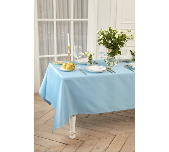 Скатерть Этель Elegance 150*220 +/-3см, цв.серо-синий, пл. 192 г/м2, хл с ВГМО 6974179