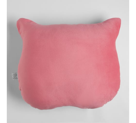 Подушка Этель Кошка розовая 48x38 см, велюр, 100% п/э 9243135