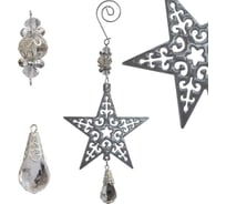 Металлическая подвеска Волшебная страна Узорная звездочка 9х9 см 100986