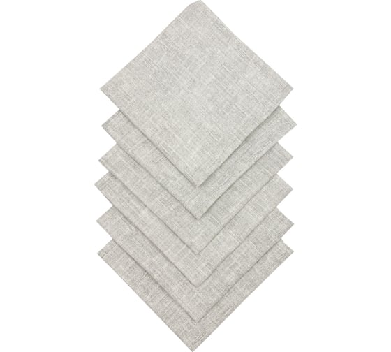 Салфетка Комус 32x32 см, 6 шт., рогожка, 160 г/м2, Рант, серый 1777576