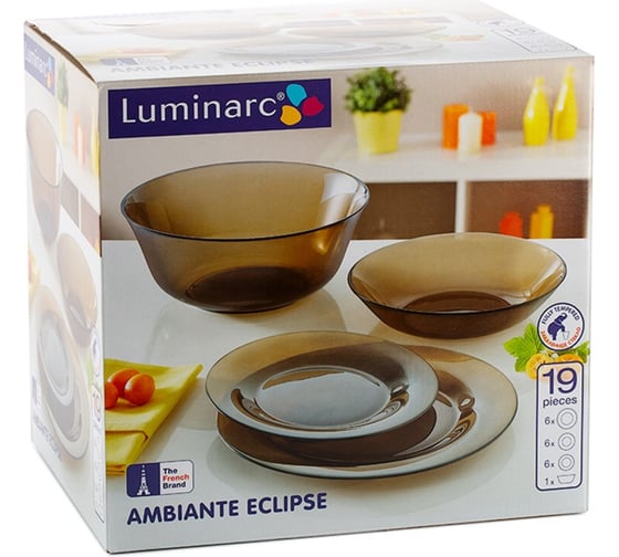 Набор столовый LUMINARC АМБЬЯНТЕ ЭКЛИПС 19 предмета (салатник 24 см) L5176
