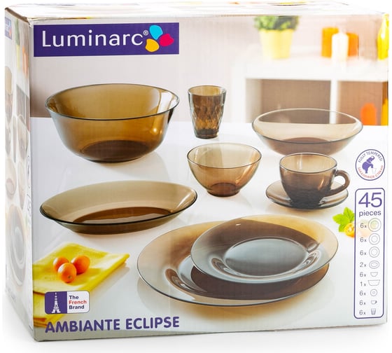 Набор столовый LUMINARC АМБЬЯНТЕ ЭКЛИПС 45 предметов L5181