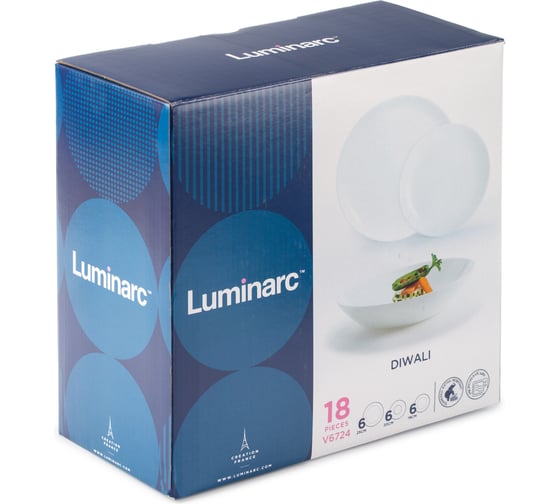 Набор столовый LUMINARC DIWALI WHITE 18 предметов V6724