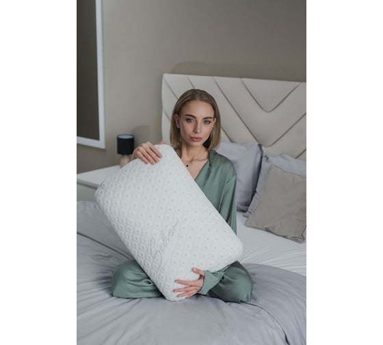 Анатомическая подушка Асветида 40x60 Silver с эффектом памяти "Memory foam"(средней жесткости) П604012С