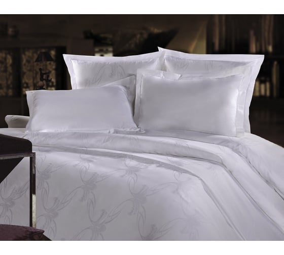 Комплект постельного белья Mona Liza семейный Вензель белый 70x70 см 2 шт 50x70 см 2 шт 5435/01 1