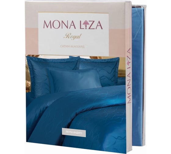 Комплект постельного белья Mona Liza 2-х спальный Ленты индиго 70x70 см 2 шт 50x70 см 2 шт 5438/14