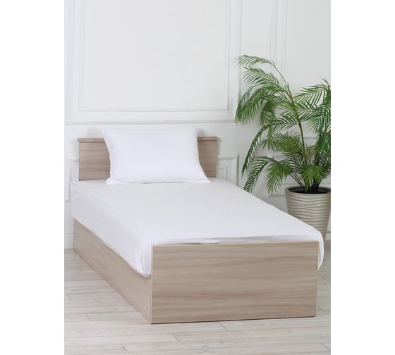 Простынь MONA LIZA 505032/01 на резинке, 140*200*25, сатин, white 4640033685261