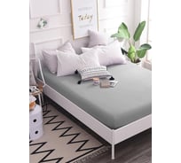 Простынь MONA LIZA 505032/11 на резинке, 140*200*25, сатин, grey 4640033685346
