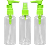 Набор флаконов для косметики Банные Штучки 2 флакона по 100 мл с дозатором, 1 флакон 100 мл 40381