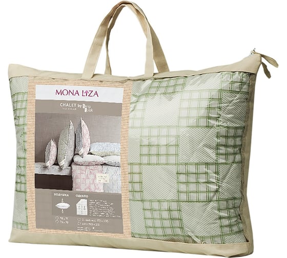 Подушка Mona Liza 50х70, SL Chalet Climat Control, тик, серый/олива 539914/2