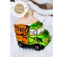 Елочная игрушка КОЛОМЕЕВ Грузовичок, высота 7 см из стекла в подарочной упаковке УТ-00002974