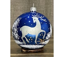 Елочный шар КОЛОМЕЕВ Серебряное копытце, диаметр 8 см, из стекла в подарочной упаковке УТ-00002916