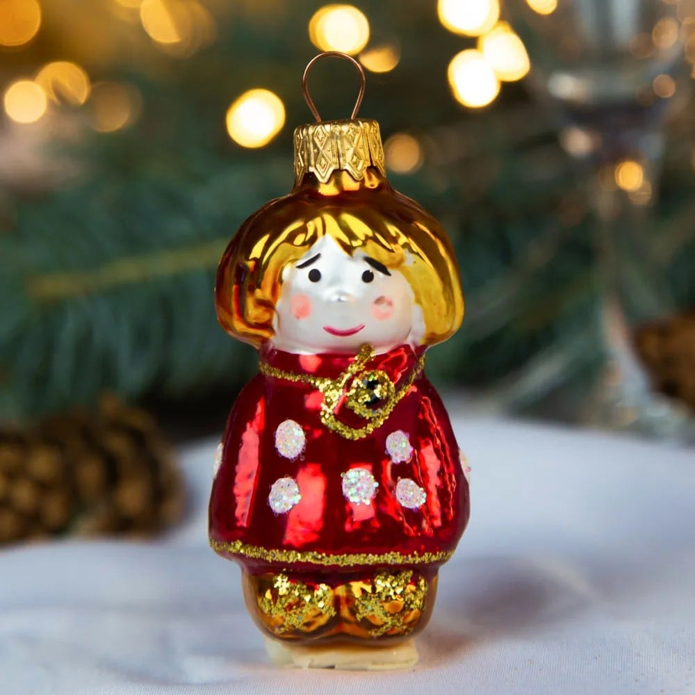 Елочная игрушка КОЛОМЕЕВ Домовой 9 см, игрушка из стекла в подарочной ...