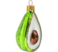 Елочная игрушка КОЛОМЕЕВ Тропический Авокадо, высота 8,5 см из стекла в подарочной упаковке УТ-00002983